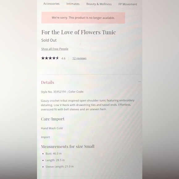 Free People Cream Boho Top - Picture 6 of 6